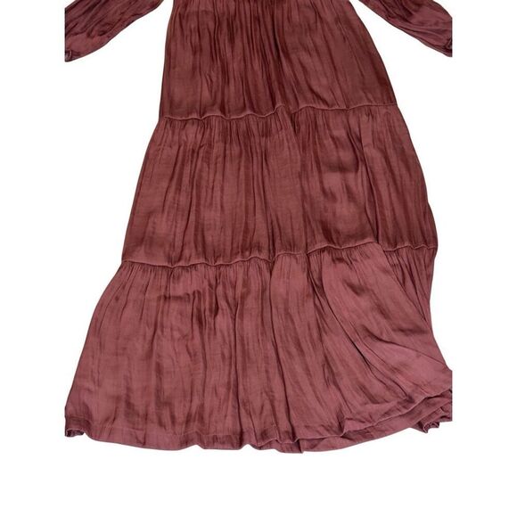 Soma satin tiered maxi dress spiced whiskey S fall - Picture 4 of 11